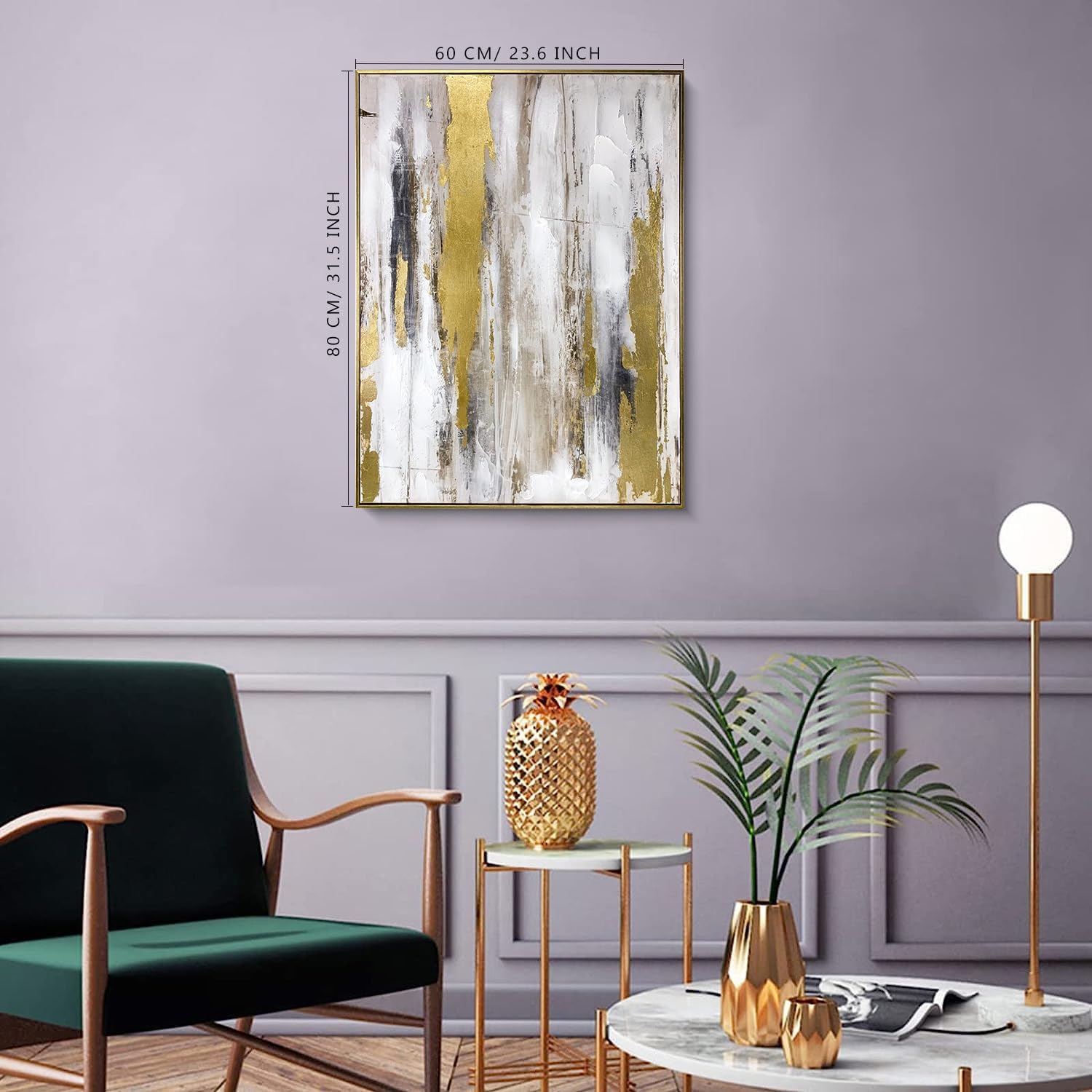 Framed Luxe Gold Wall Art — 32" - View 5