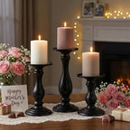 Farmhouse Metal Pillar Candle — 10" - View 3