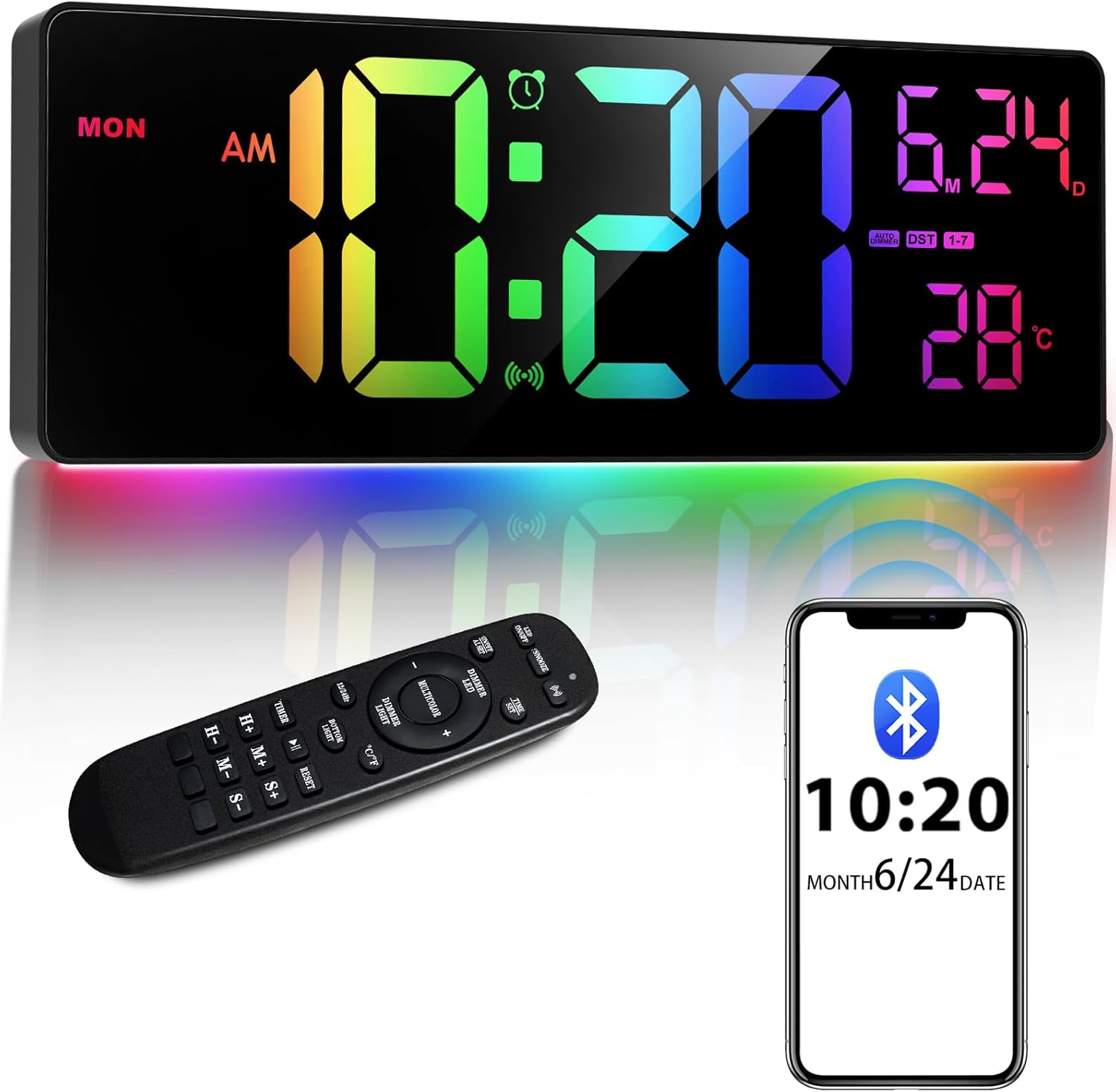 RGB Wall Clock — 18" — 16 inch Bluetooth Version