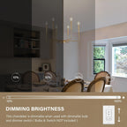 Farmhouse Black Chandelier — 6-Light - View 9
