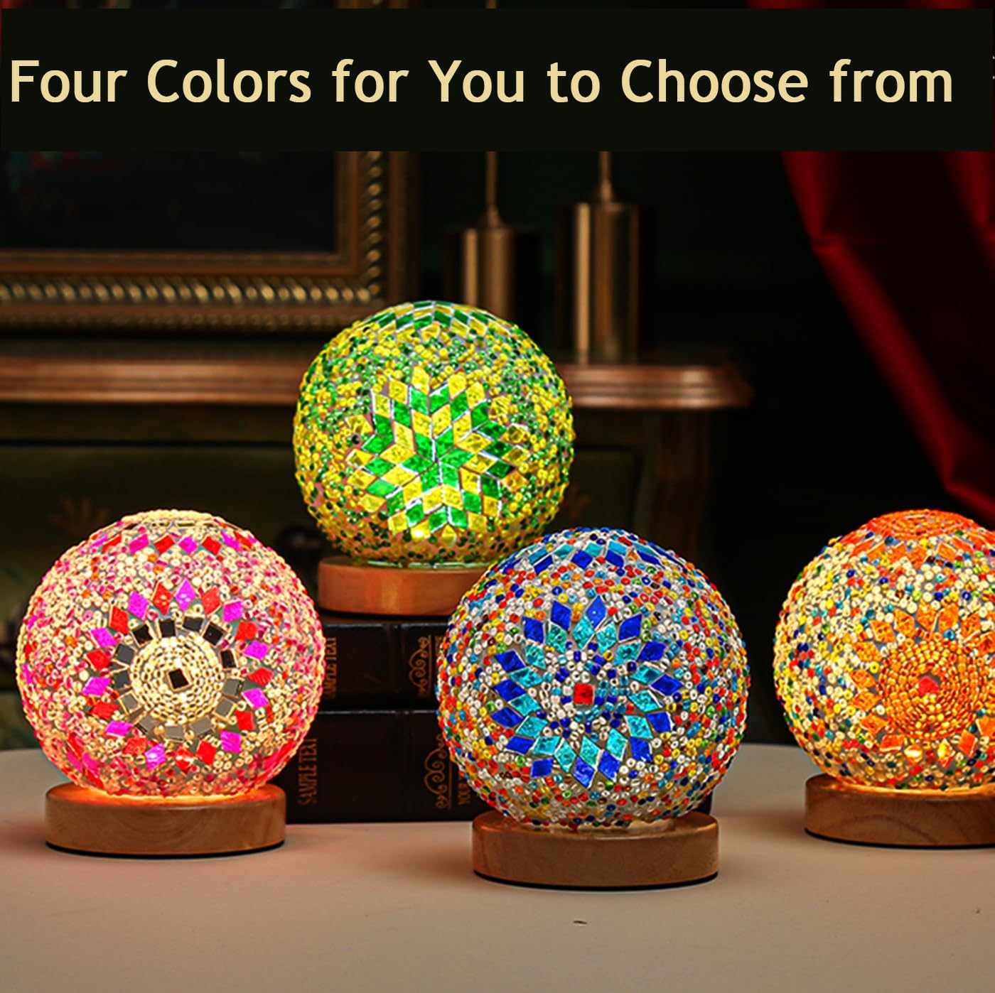 USB Boho Blue Bedside Lamp — 4.7" - View 5