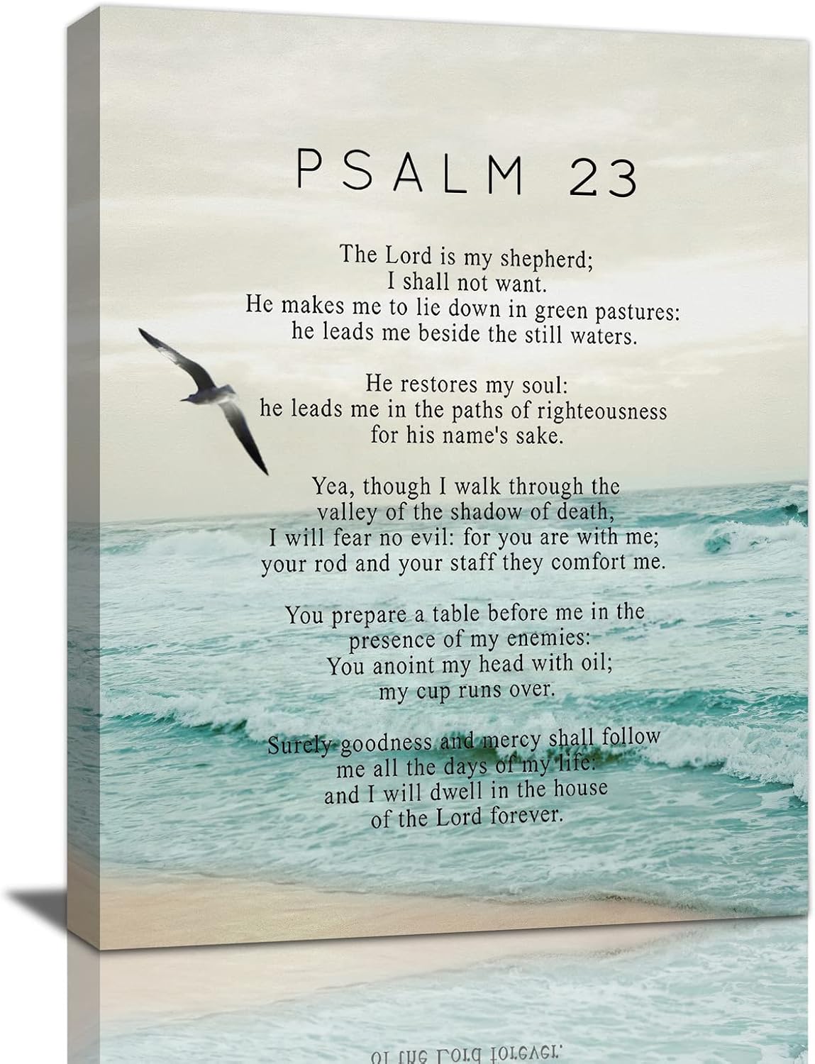 Framed Mid-Century Metal Wall Decor — 12" — Psalm 23 Artwork