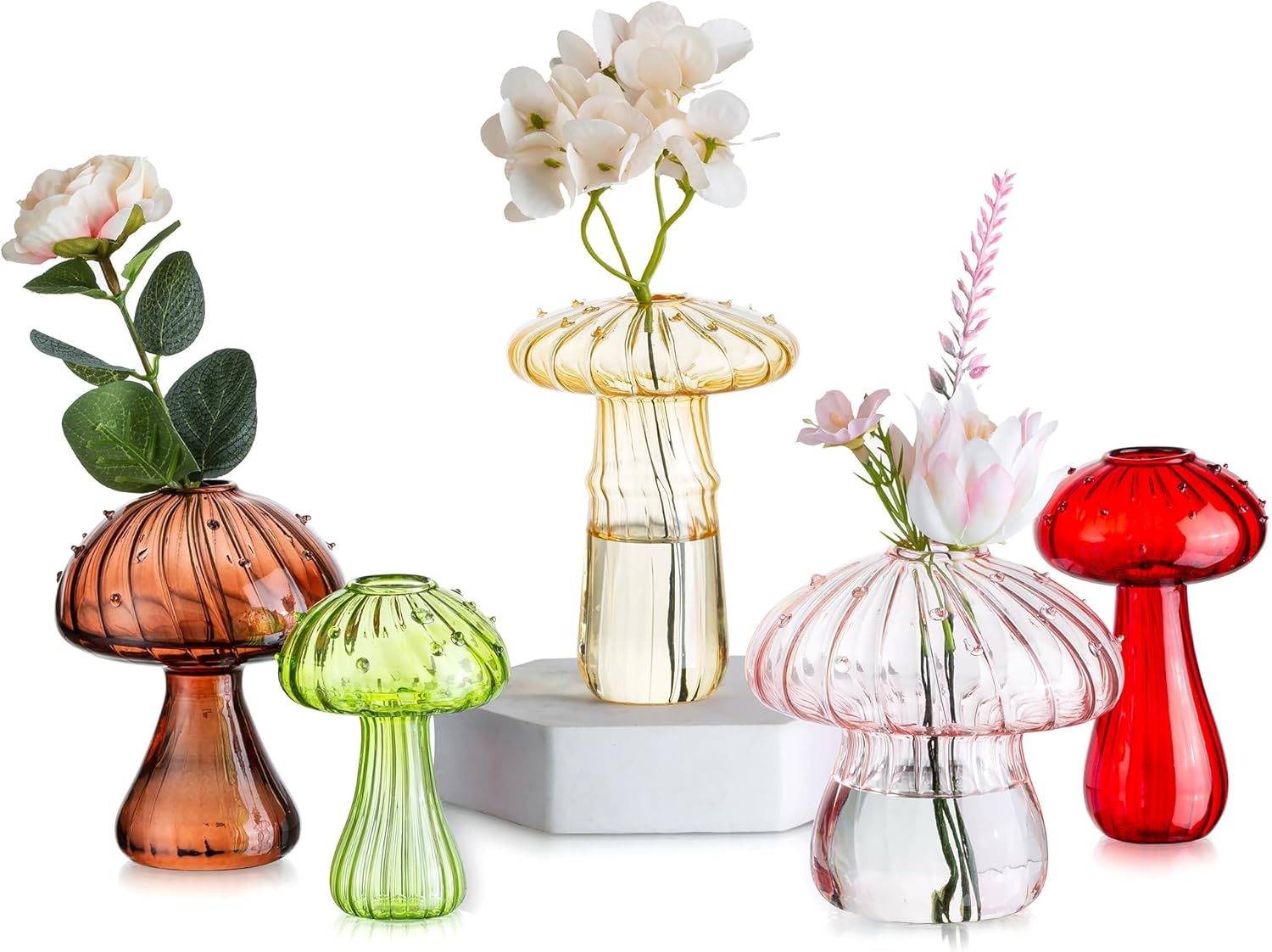 Orange Flower Vase — Set of 10 — Colorful