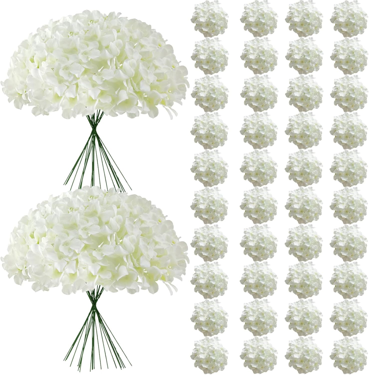 Blue Artificial Flowers — 65 Pcs