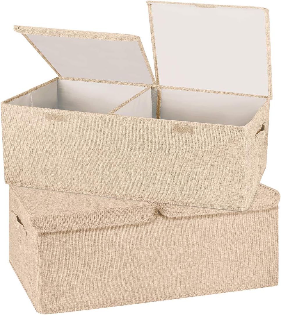 Linen Beige Storage Bin — Khaki