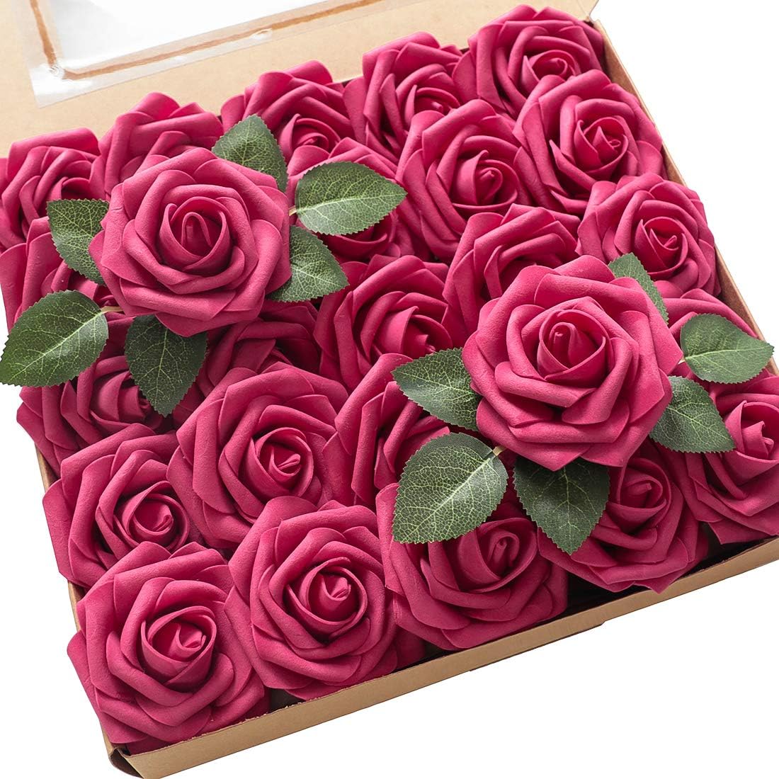 Beige Artificial Flowers — Fuchsia/Dark Pink