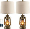 USB Charging Farmhouse Gold Desk Lamp — 22" — Brass Color - 22'' Lantern Lamps
