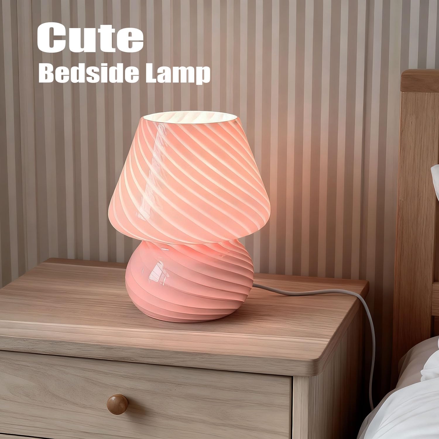 Pink Bedside Lamp - View 2
