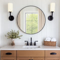 Black Round Mirror — 24" — Black-round