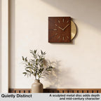 Battery Operated Luxe Black Wall Clock - View 2