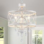 Round Farmhouse Gold Chandelier — 3-Light - View 2