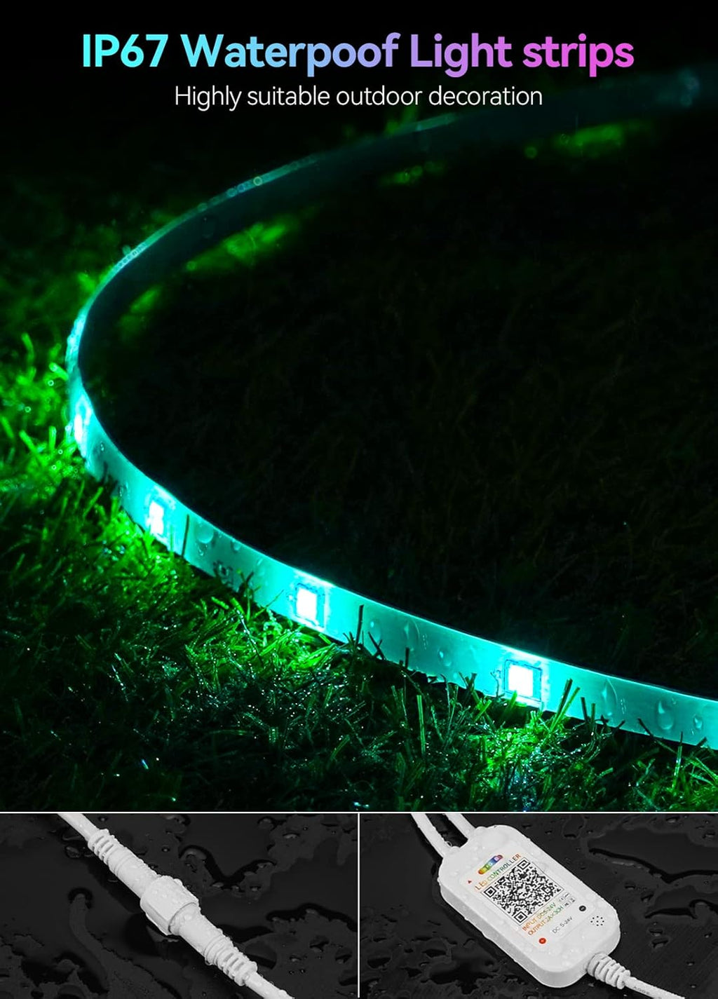 Smart Rattan LED Strip Lights - View 2