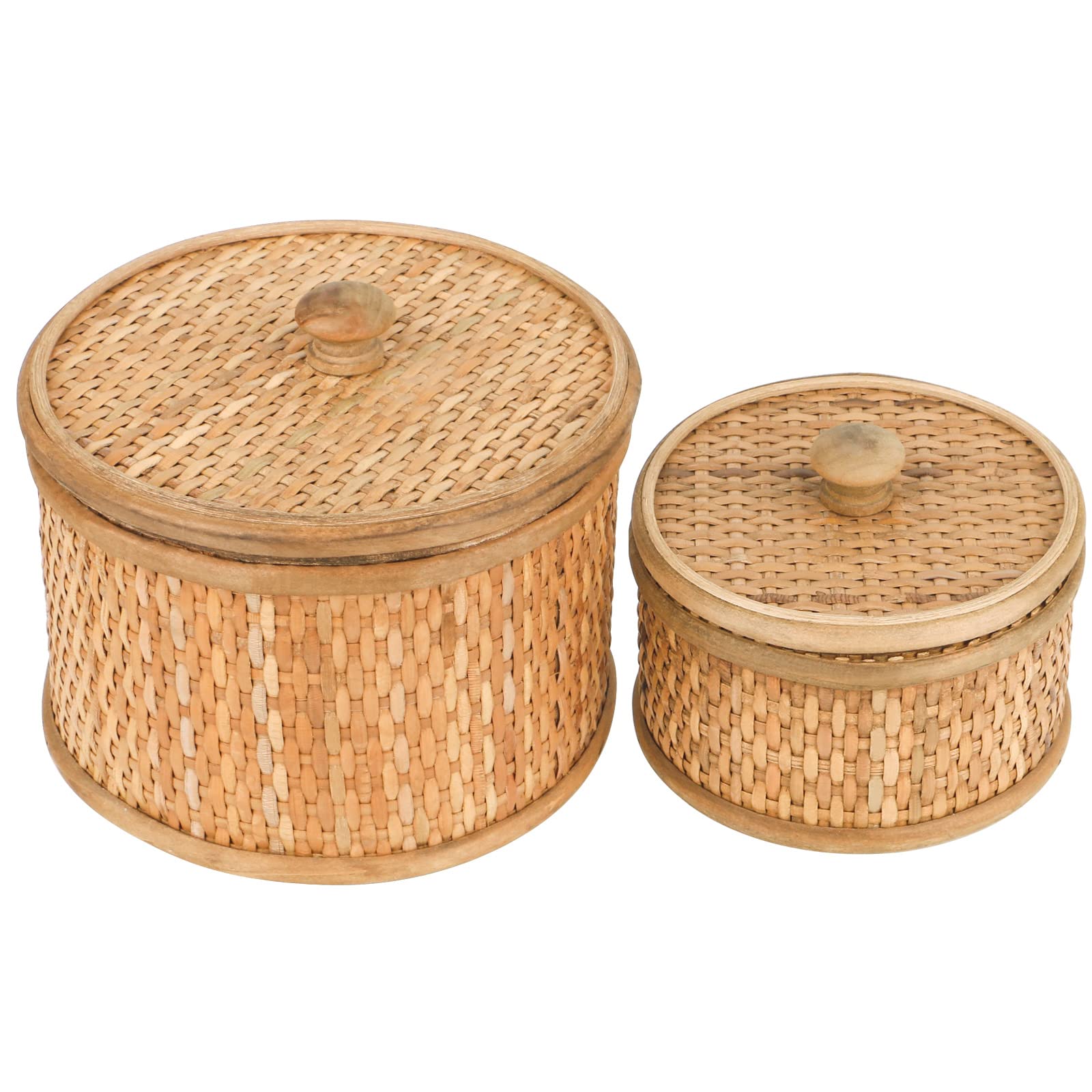 Round Boho Wood Home Decor — 7"