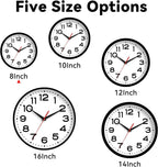 Battery Operated Modern Black Wall Clock — 8" - View 6
