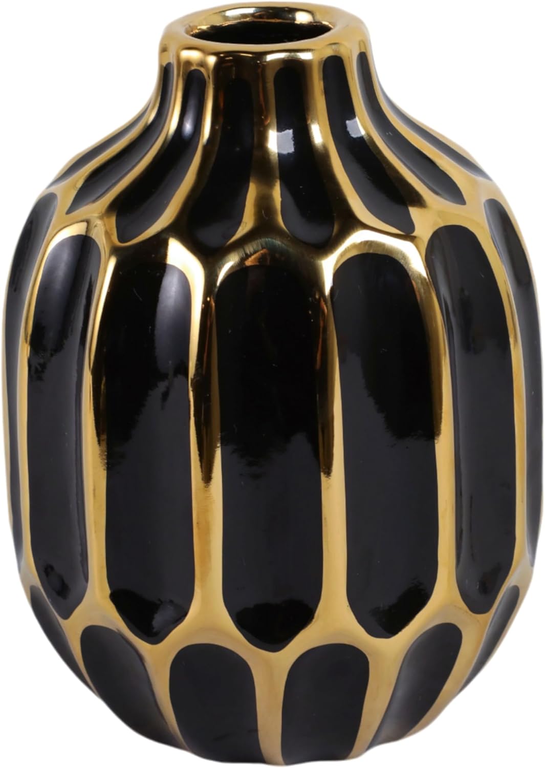 Modern Black Flower Vase — 5" — 8" H