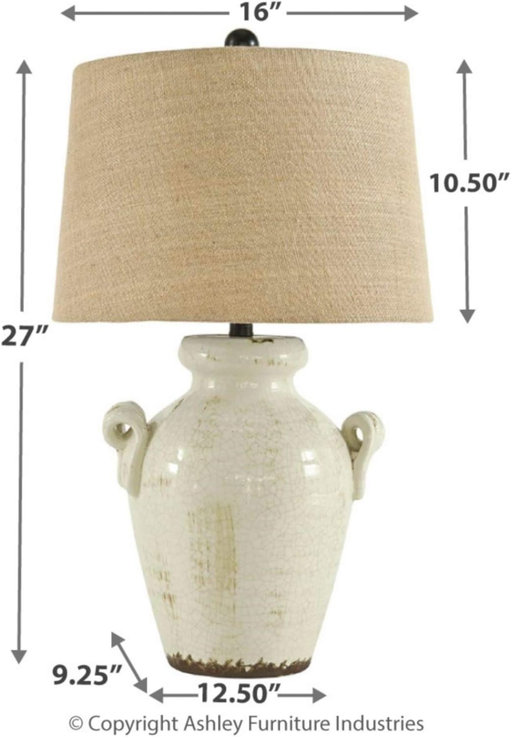 Farmhouse Ceramic Table Lamp — 27" - View 6