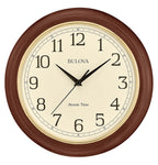 Battery Operated Mid-Century Wood Wall Clock — 12.4"