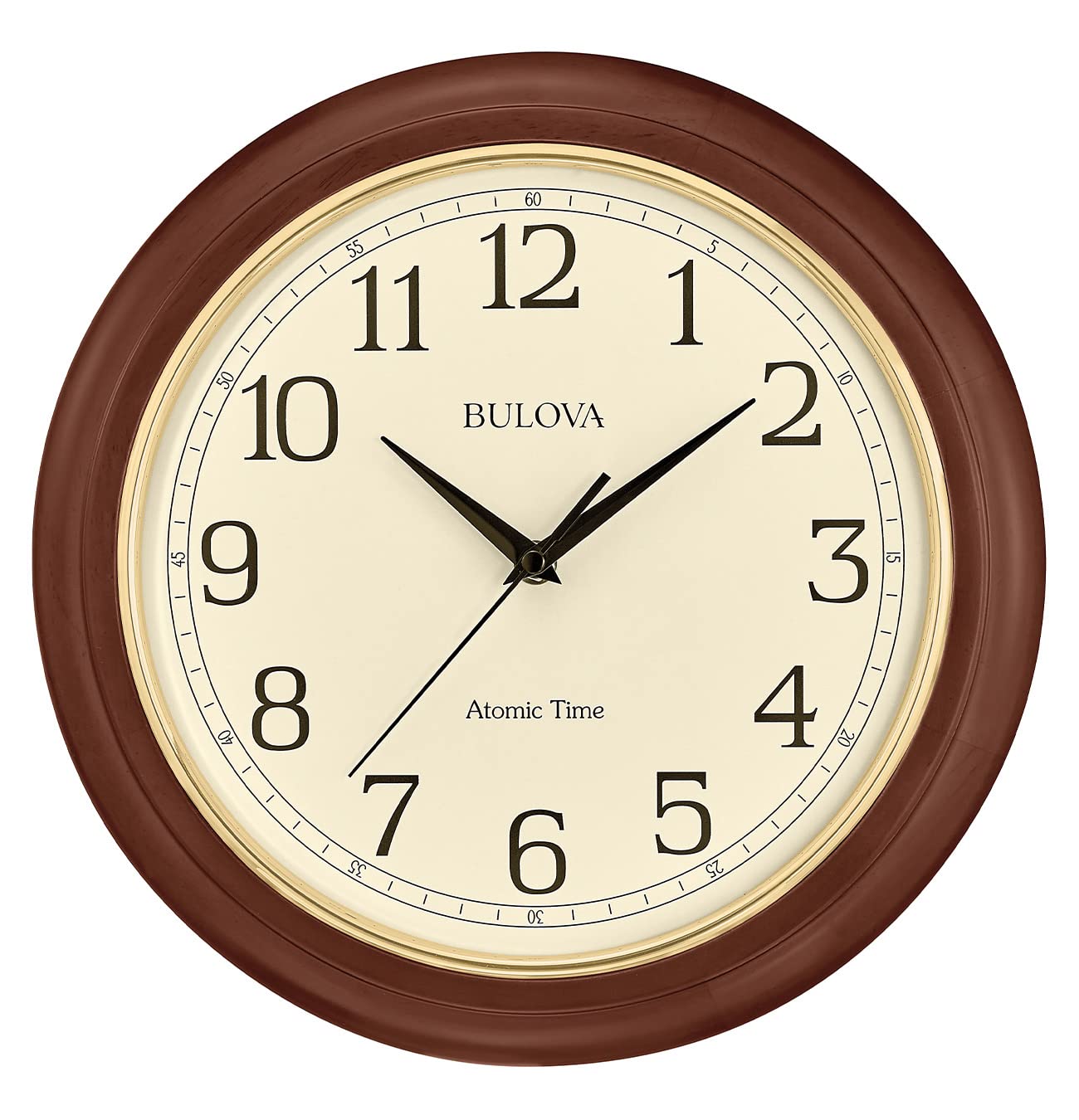 Battery Operated Mid-Century Wood Wall Clock — 12.4"