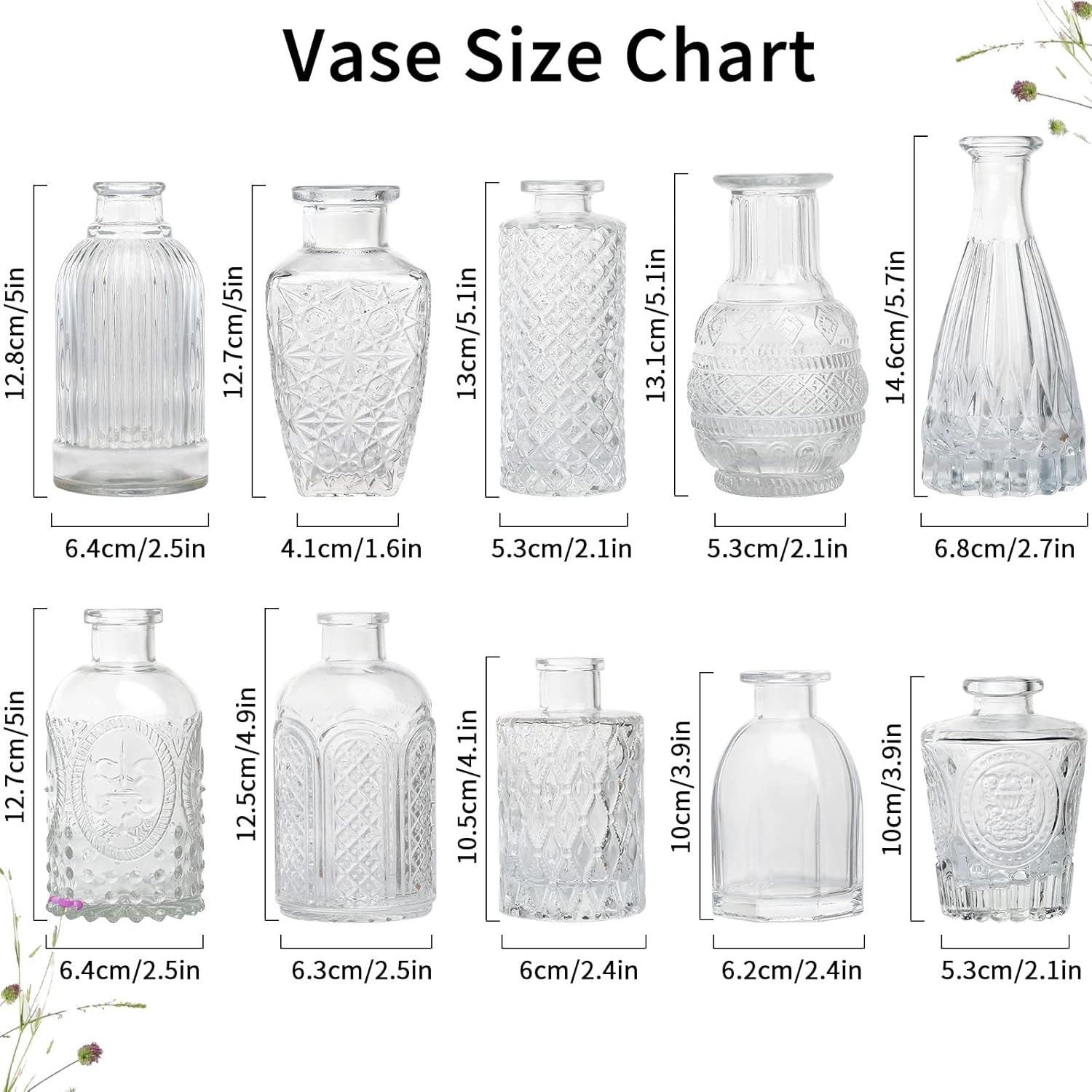 Vintage Orange Flower Vase — Set of 12 - View 5