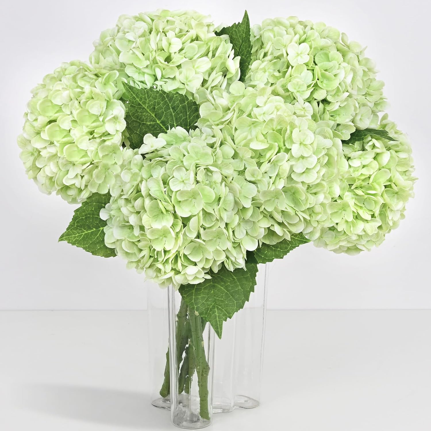 Blue Artificial Flowers — 21" — Light Green