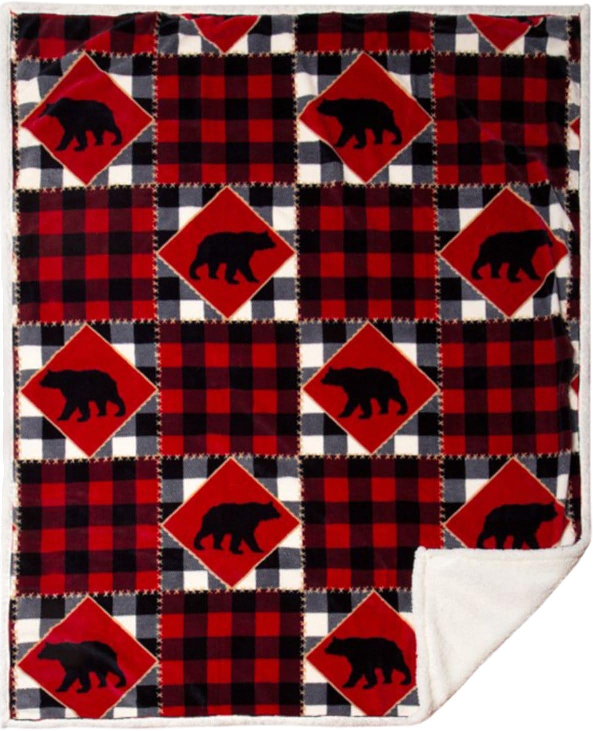 Black Throw Pillow — 54x68 — Red