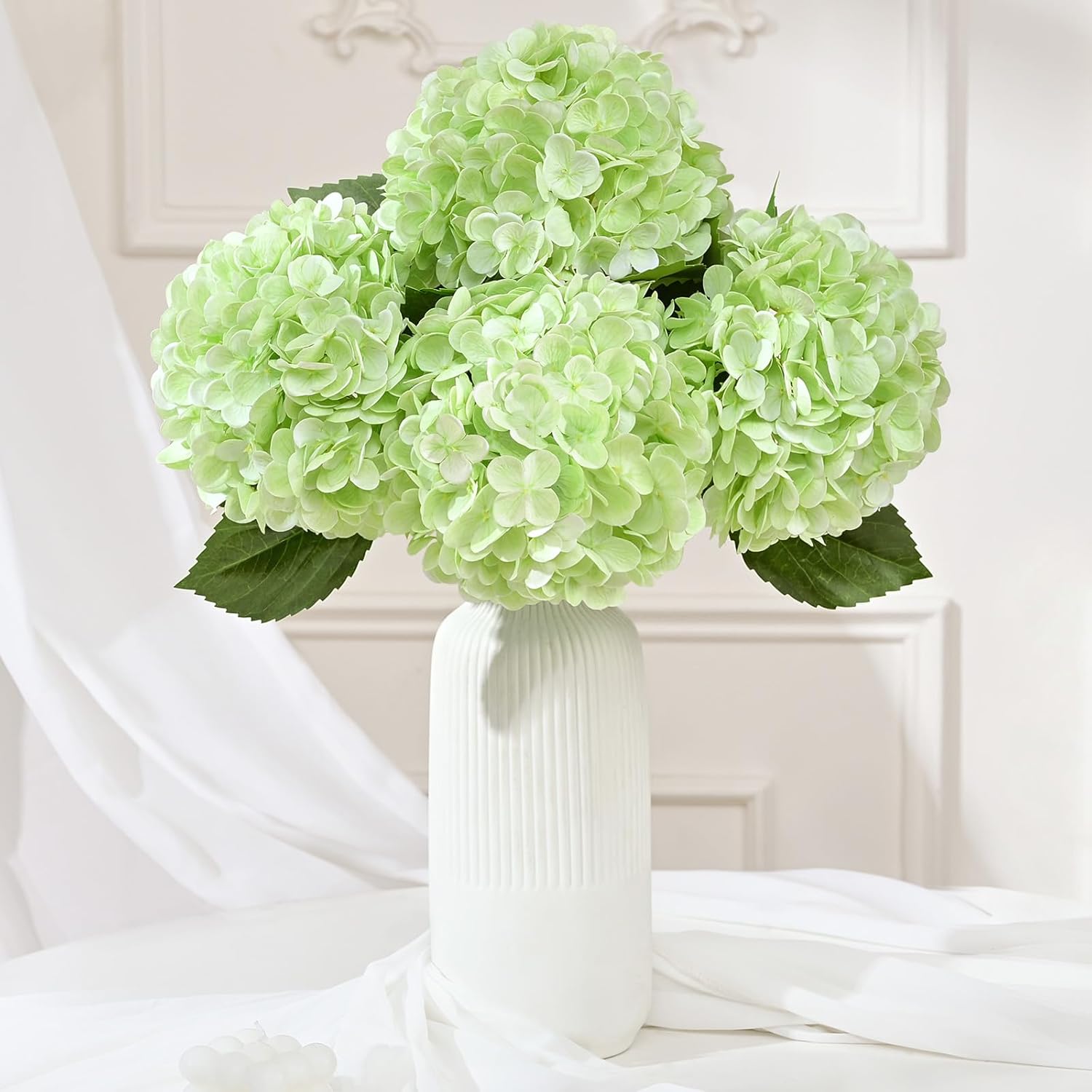 Blue Artificial Flowers — 19.6" — Light Green