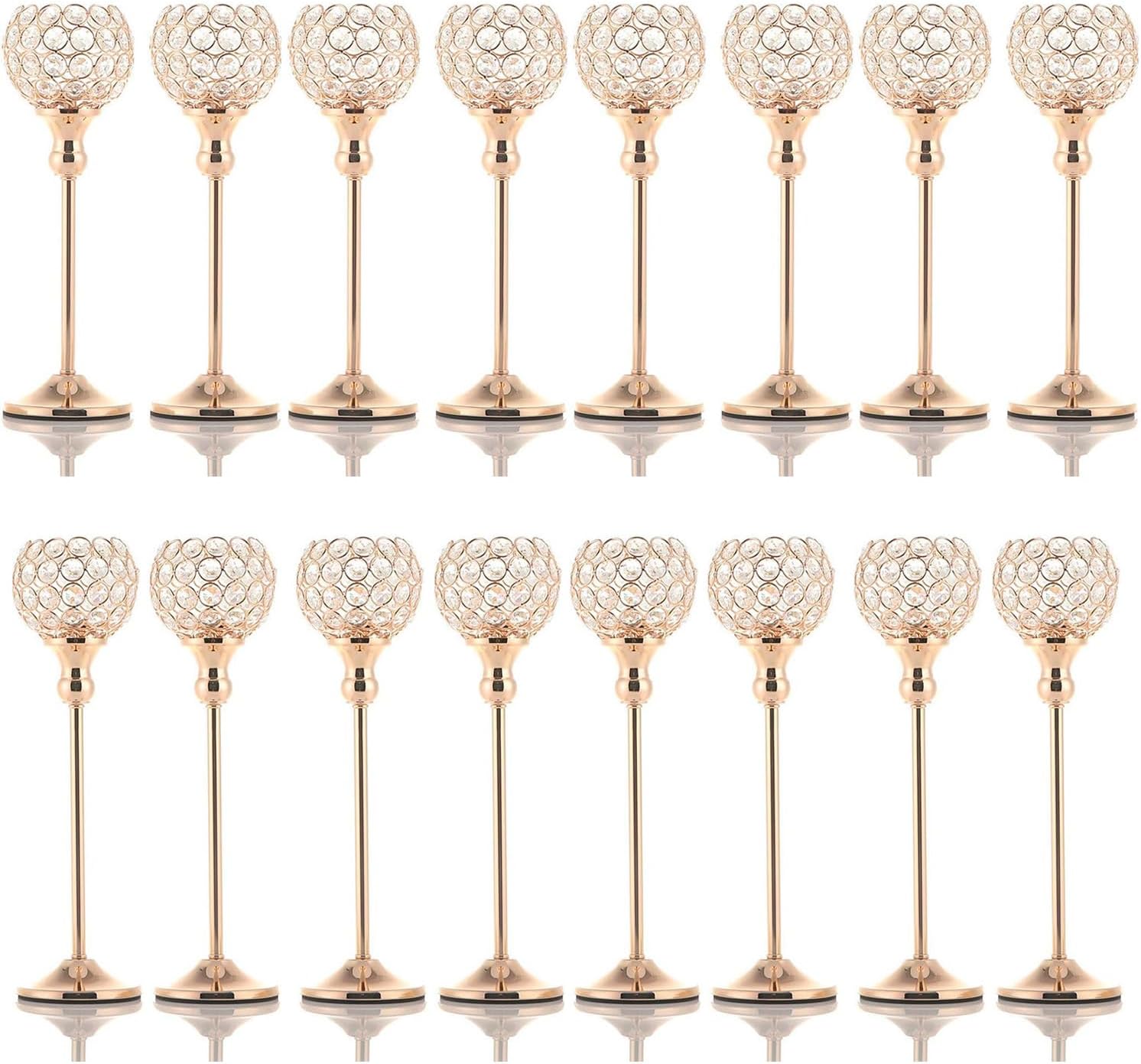 Luxe Gold Pillar Candle — 13" — 16 pcs 13" & 15" Tall