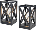 Cordless Mid-Century Black Table Lamp — Black