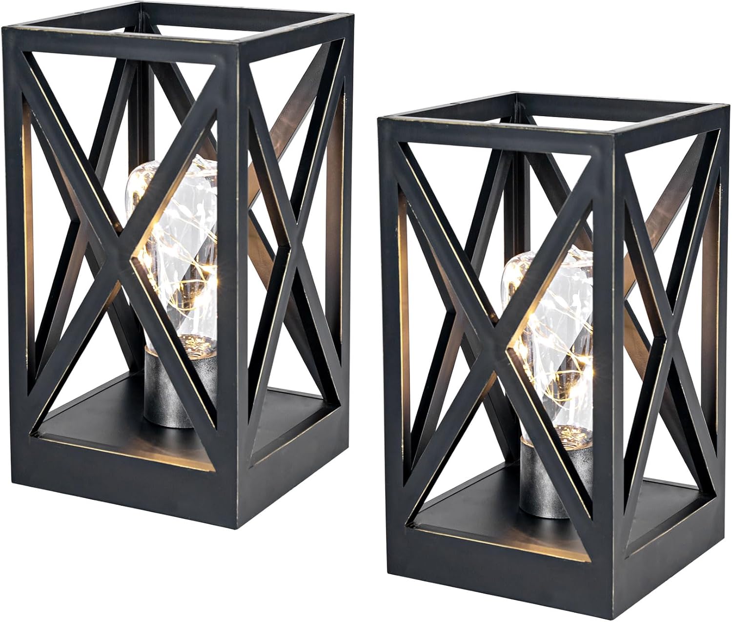 Cordless Mid-Century Black Table Lamp — Black