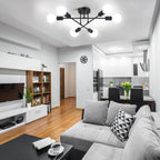 Modern Black Chandelier — 6-Light - View 6