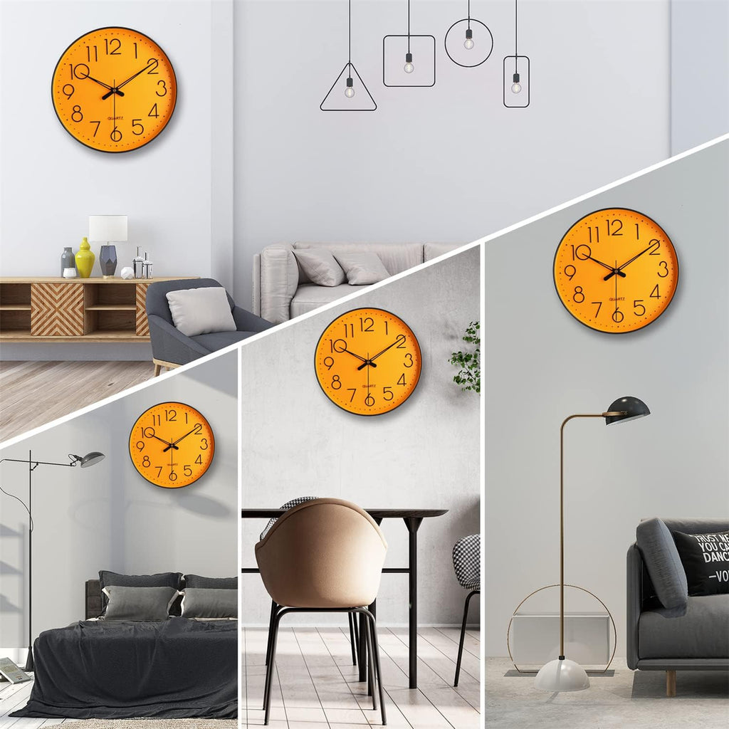 Round Black Wall Clock — 12" - View 6