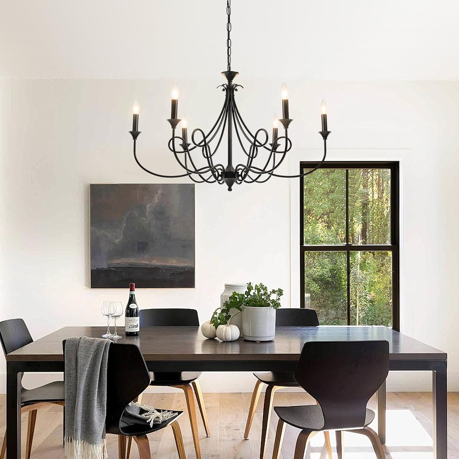 Farmhouse Black Chandelier - View 4