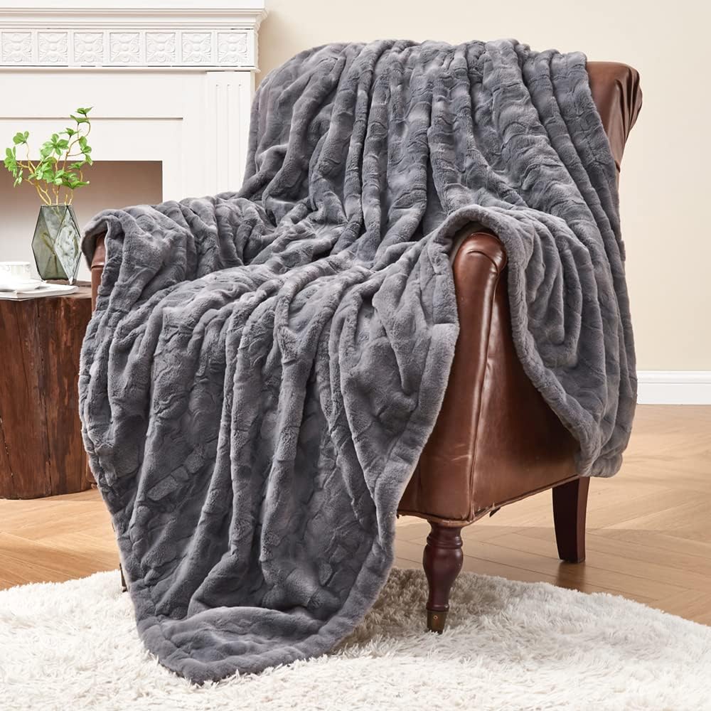 Oversized Luxe Beige Throw Pillow — 60" — Gray