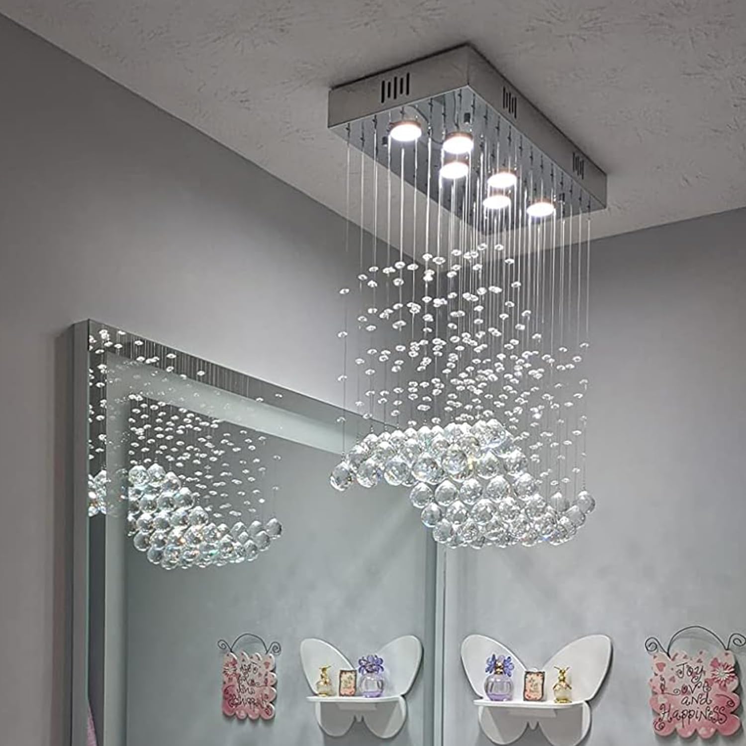 Rectangular Luxe Gold Chandelier — 23.6" - View 8