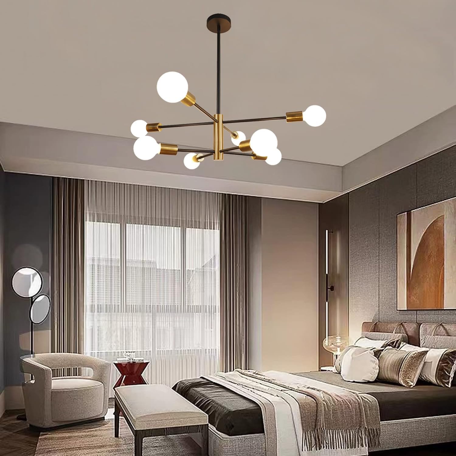 Adjustable Farmhouse Metal Chandelier — 8-Light - View 4