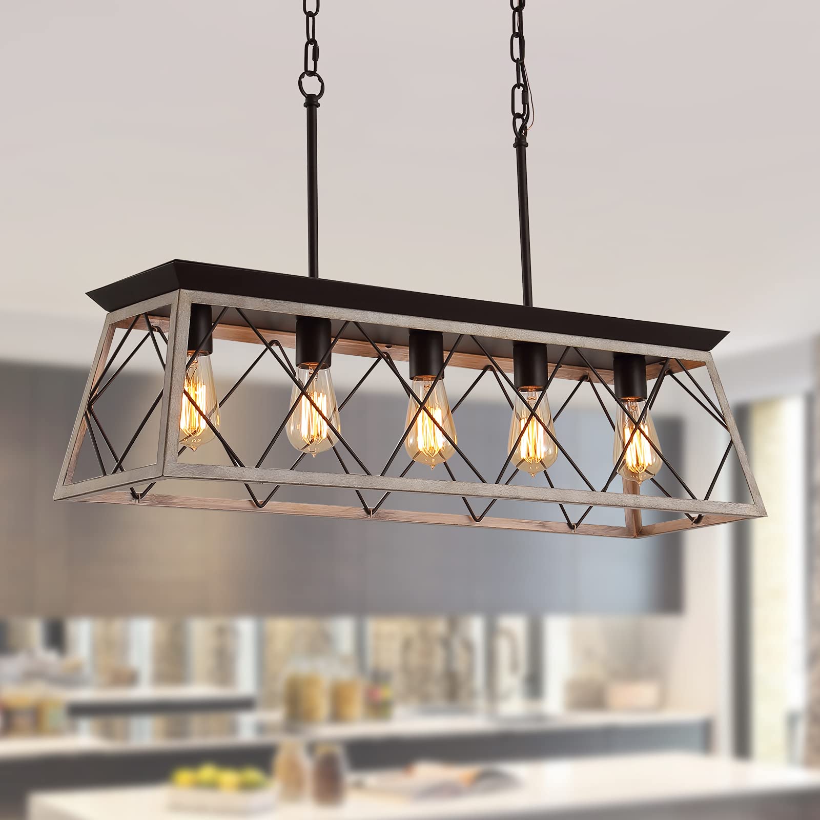 Vintage Farmhouse Gold Chandelier