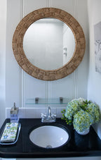 Round Rattan Wall Mirror - View 6