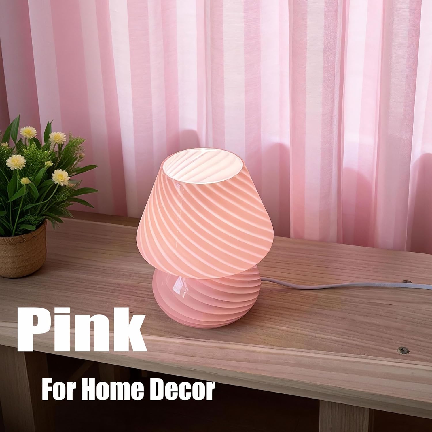 Pink Bedside Lamp - View 5