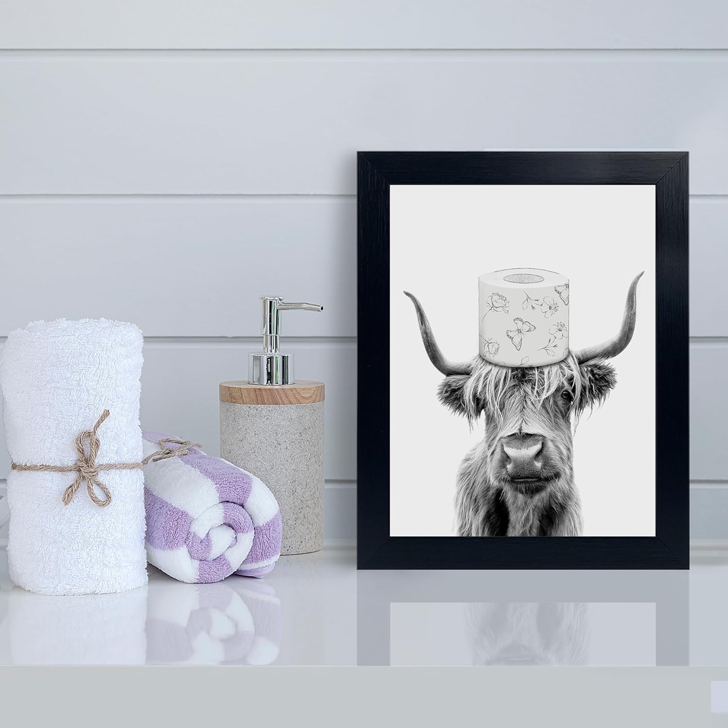 Framed Farmhouse Fabric Wall Decor — 8" - View 3