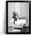 Framed Wood Canvas Wall Art — 8" — Zebra WAll Art