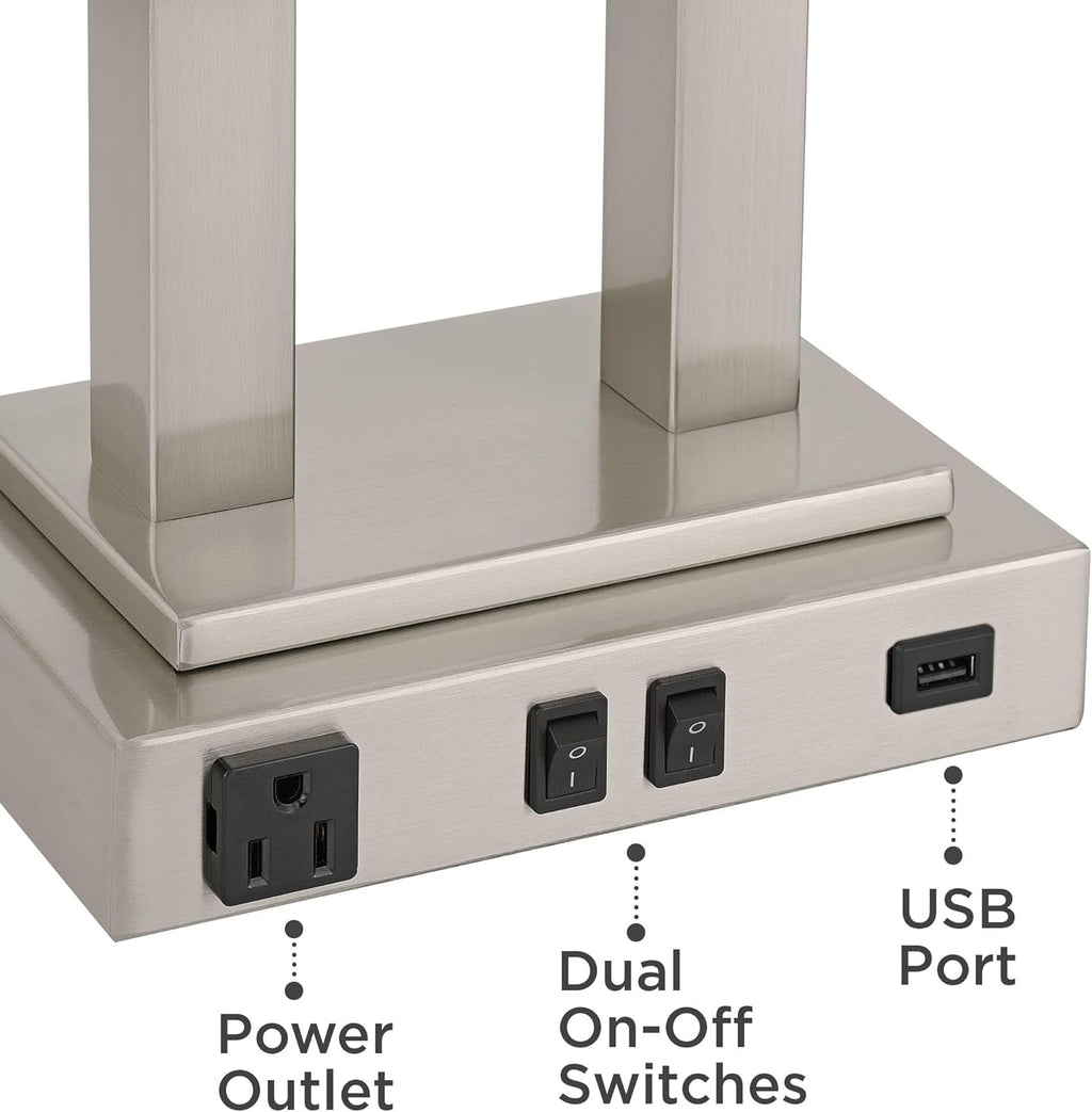 USB Modern Fabric Table Lamp — 26" - View 5