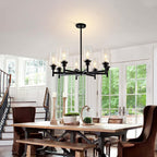 Farmhouse Black Chandelier — 8-Light - View 2