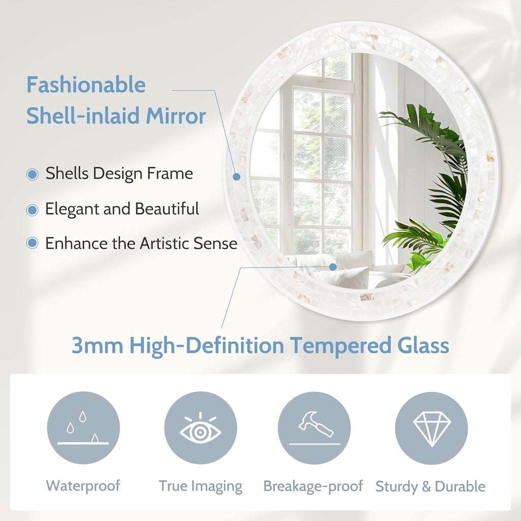 Framed Brown Wall Mirror — 30" - View 2