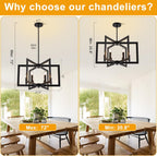 Farmhouse Black Chandelier — 6-Light - View 4