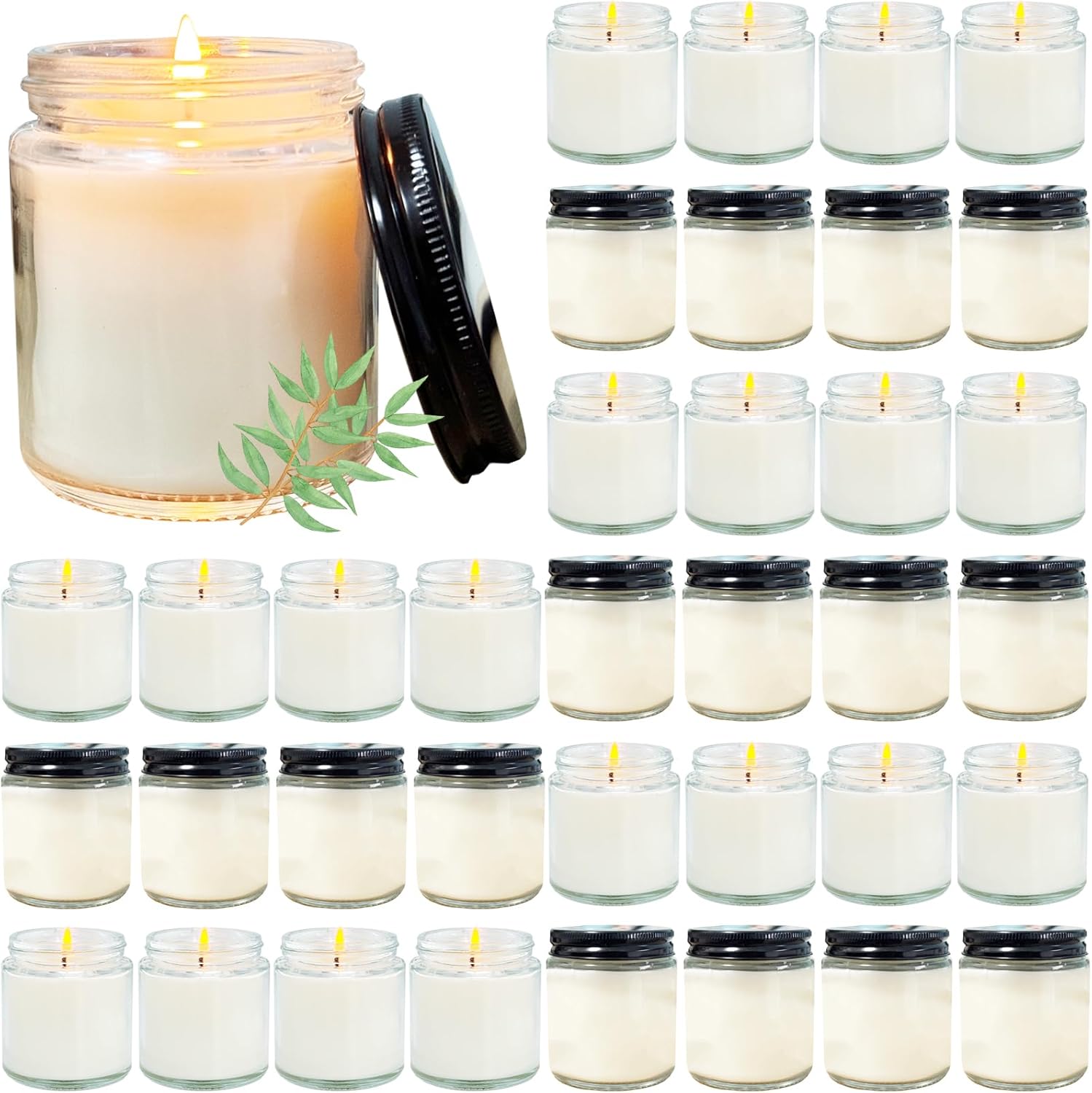 Soy Luxe Black Scented Candle — Black - Eucalyptus