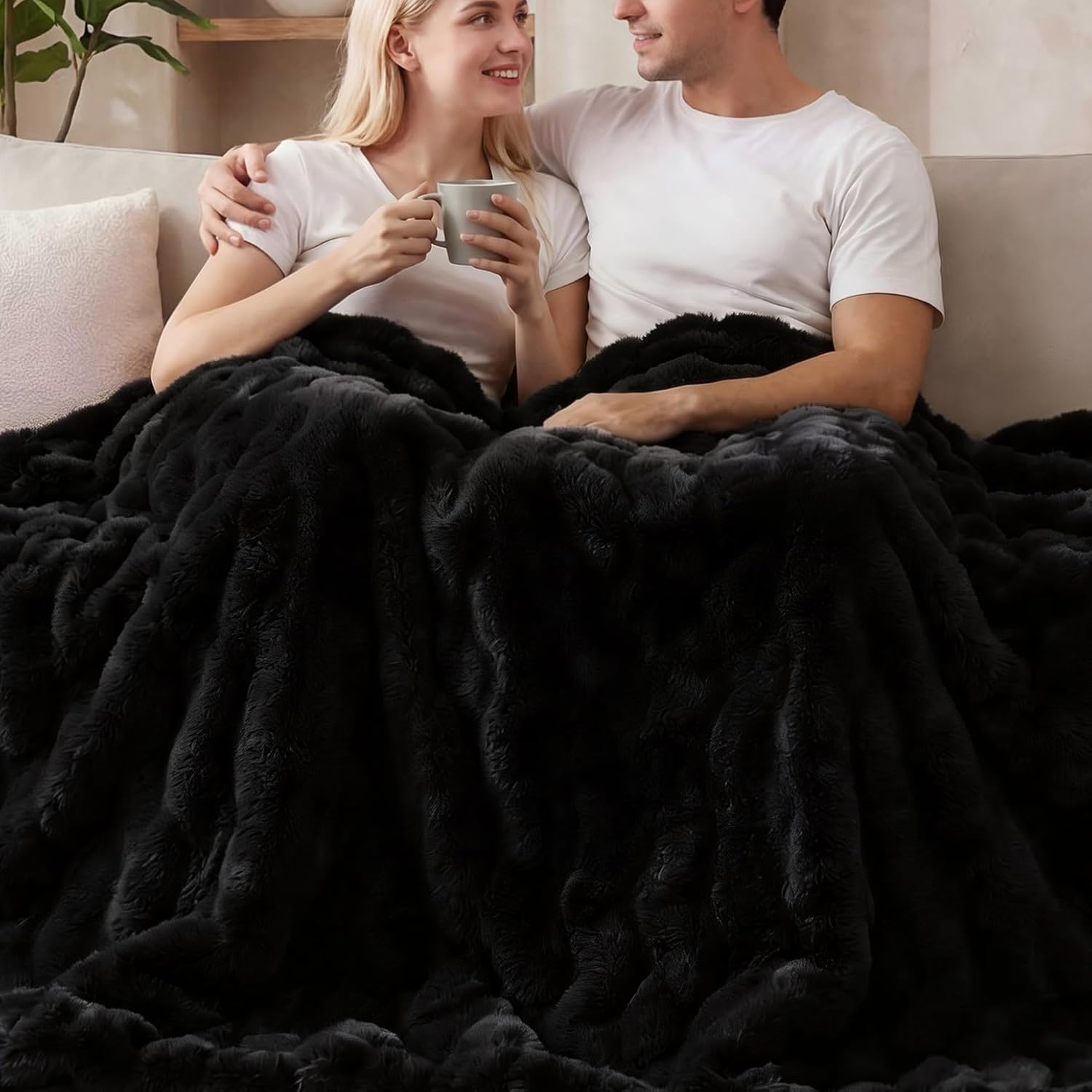 Beige Throw Pillow — 50" — Twin (60"W x 80"L)