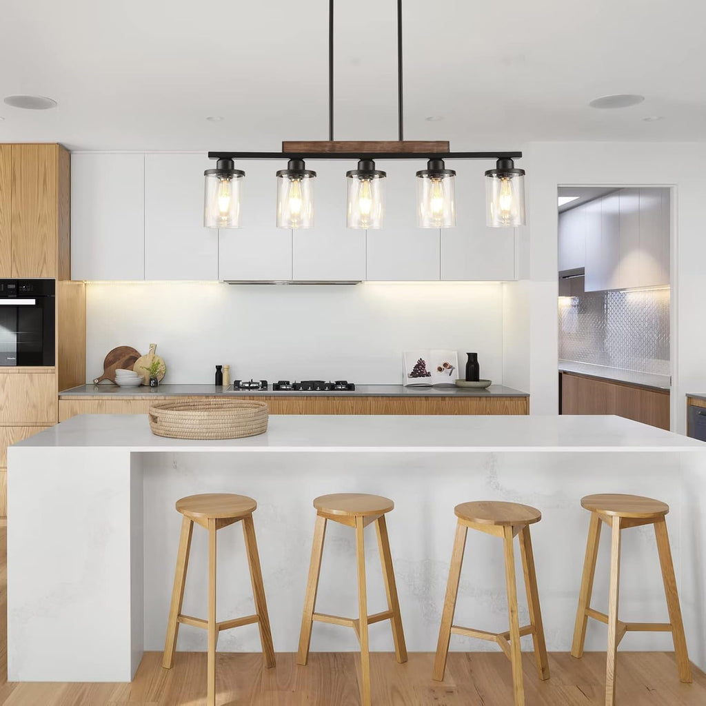 Farmhouse Black Chandelier — 5-Light - View 5