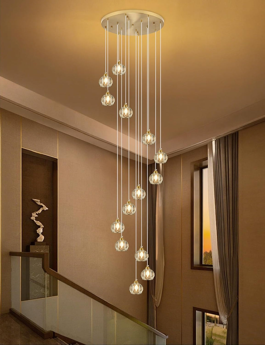 Luxe Black Chandelier — 14-Light - View 7