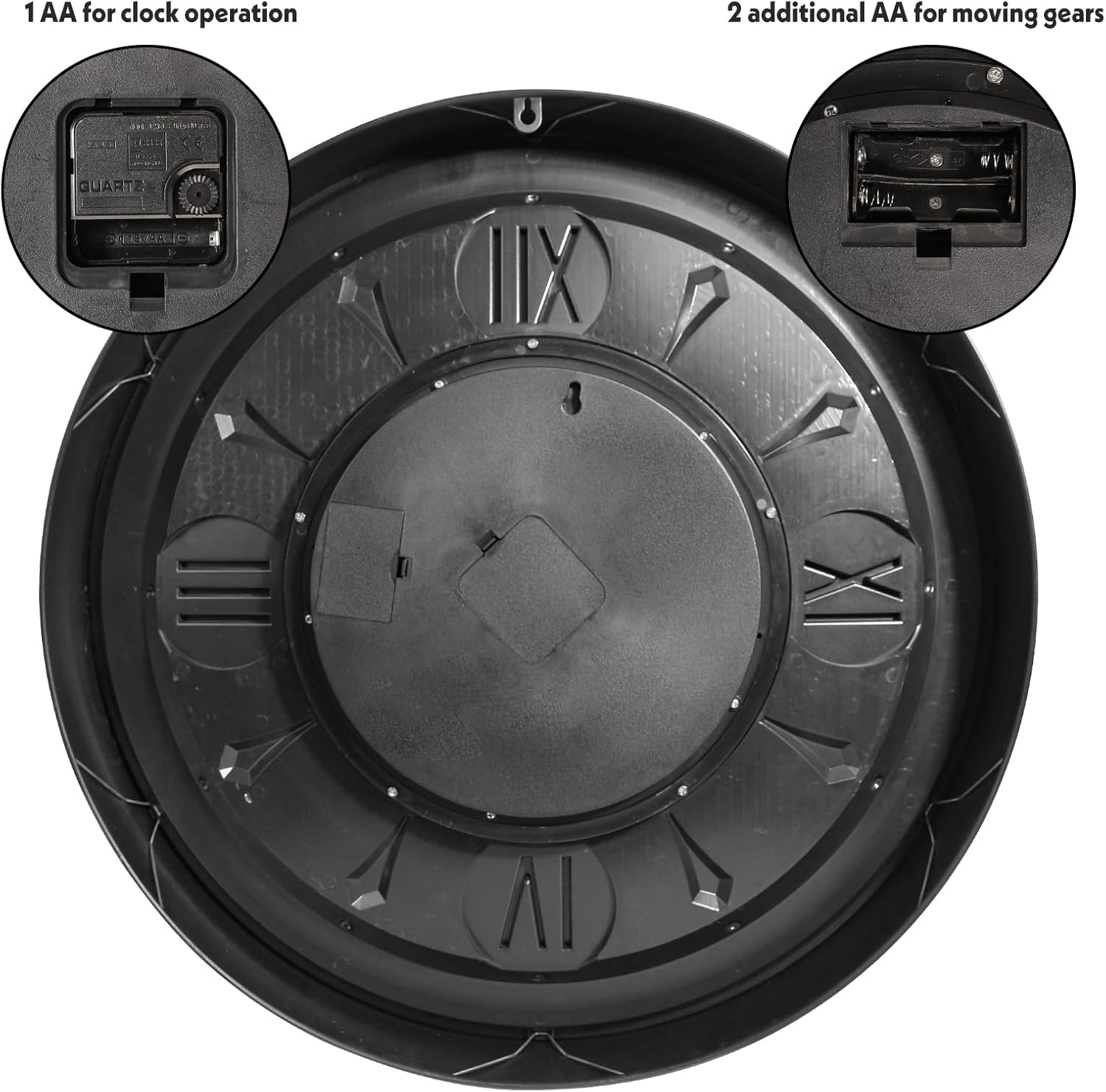 Oversized Farmhouse Brown Wall Clock — 24" - View 5