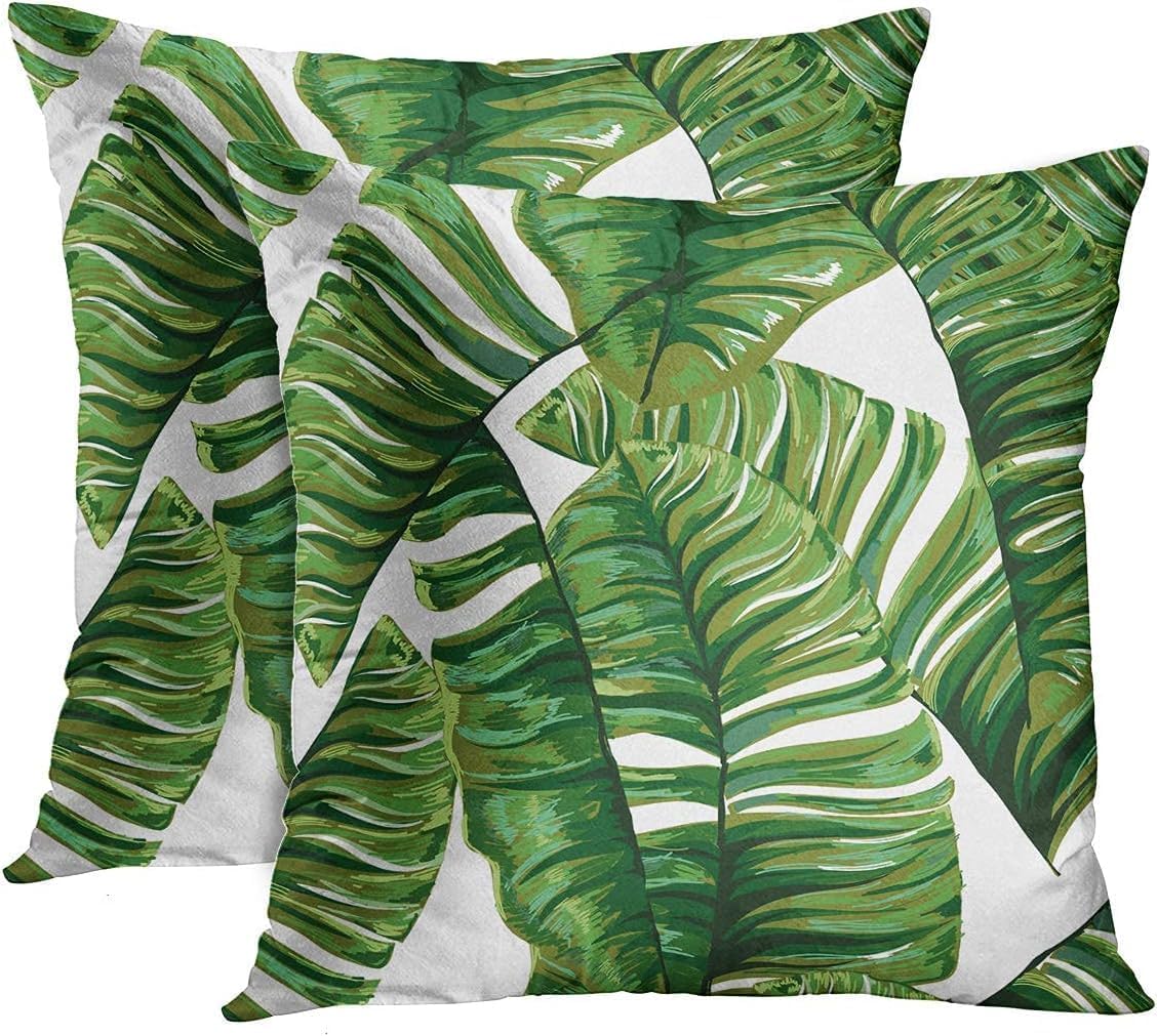 Boho Green Throw Pillow Cover — 18" — 18" x 18" (Pack of 2)
